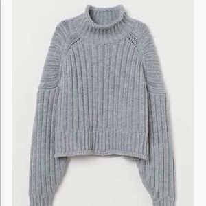 Rib-Neck Turtleneck Sweater